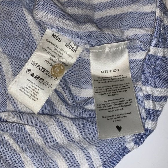 Mos Mosh Blue and White Striped Linen Shirt - Women’s Size Large - Picture 8 of 10